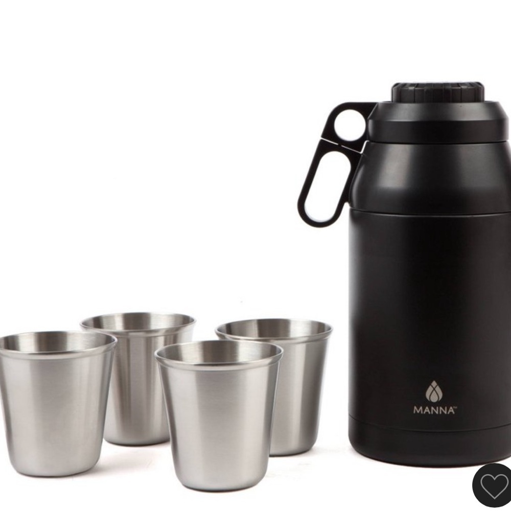 Manna 64oz Stack Growler Black Insulated Stainless Steel Double Wall BPA Free
